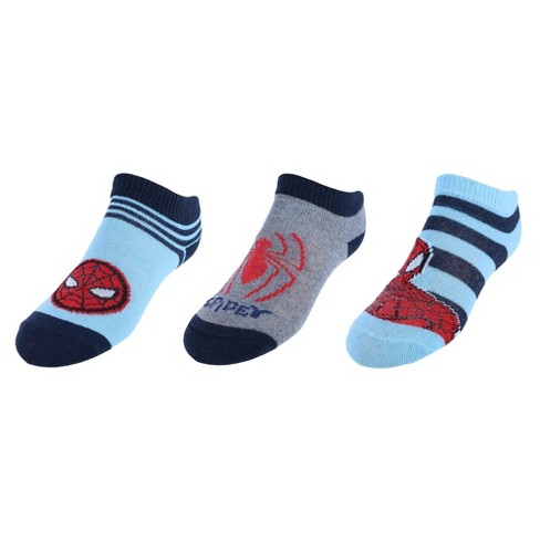 Textiel Trade Boy's Marvel Spiderman Sneaker Socks (3 Pairs), 6-8, Light  Blue