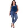 Agnes Orinda Women's Plus Size Sequin Glitter Gradient V Neck Tank Tops - 3 of 4