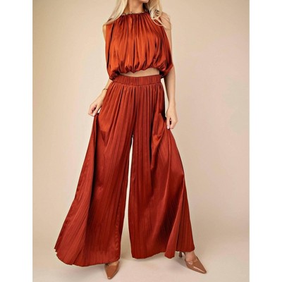 Women's Reese Pleats Pants W/ Elastic Waist - Nyland
