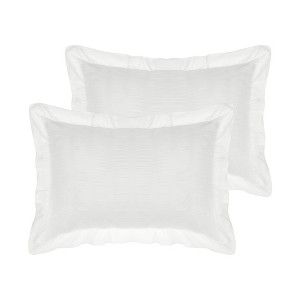 Unique Bargains Polyester Ruffles Pleated Envelope Closed Princess Pillow Shams 20" x 30" 2 Pcs - 1 of 4
