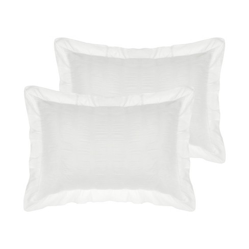 Unique Bargains Polyester Ruffles Pleated Envelope Closed Princess Pillow Shams 20" x 30" 2 Pcs - image 1 of 4