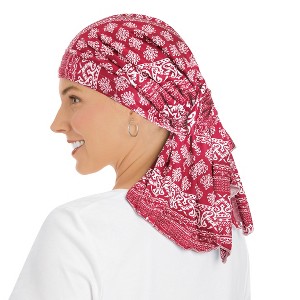 Collections Etc Pre-Tied Silky Soft Bandana Print Head Wrap - 1 of 4
