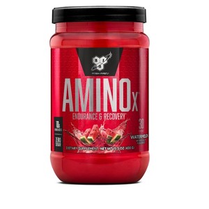 BSN Amino X Muscle Recovery & Endurance Powder with BCAAs, 10 Grams of Amino Acids, Keto Friendly, Caffeine Free, Flavor: Watermelon, 30 servings - 1 of 4