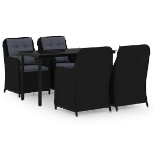 vidaXL Patio Dining Set Outdoor Dining Set Table and Chair Set for Garden - Black 55.1" Table Length 4 Items - 1 of 4
