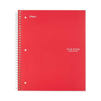 Five Star Wirebound Notebook with Two Pockets, 1-Subject, Wide/Legal Rule, Red Cover, (100) 10.5" x 8" Sheets