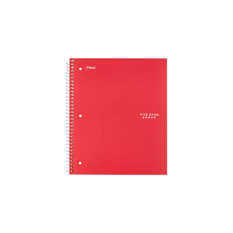 Five Star Wirebound Notebook with Two Pockets, 1-Subject, Wide/Legal Rule, Red Cover, (100) 10.5" x 8" Sheets, 1 of 5