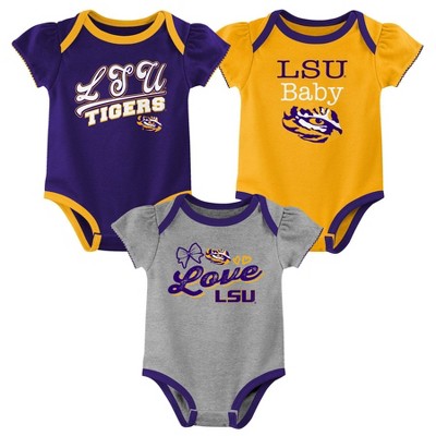 NCAA LSU Tigers Infant Girls' 3pk Bodysuit