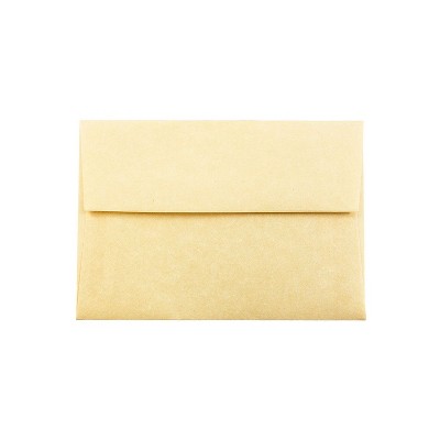 JAM Paper A1 Parchment Invitation Envelopes 3.625x5.125 Antique Gold Recycled 90090522