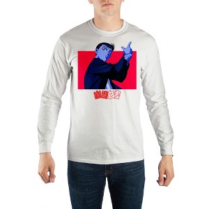 Yu Yu Hakusho Anime Cartoon Mens White Long Sleeve Shirt - 1 of 1