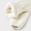 Women's Waffle Sweater Knit Reading Crew Socks with Faux Shearling Lining and Grippers Auden™One Size - 4 of 4