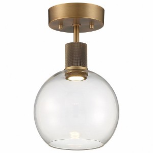 Access Lighting Port Nine 1 - Light Flush Mount in  Antique Brushed Brass - 1 of 4
