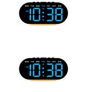 REGALWOVEN 2 Pcs Digital Plastic Corded Electric Adjustable Accurate Alarm Clock 7.1 x 3.1 x 1.2 inch - 1 of 4