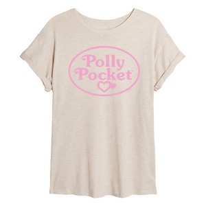 Women's - Polly Pocket - Polly Pocket Pink Logo Oversized Graphic T-Shirt - 1 of 4