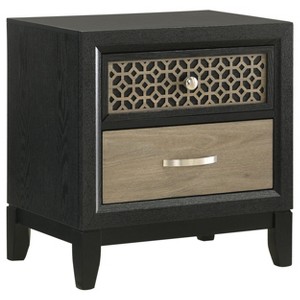 Coaster Home Furnishings Valencia 2-Drawer Nightstand Light Brown and Black - 1 of 4
