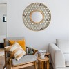 Round Metal Wall Mirror with Galvanized Wood Frame - Storied Home: Rustic Farmhouse Decor, No Assembly Required - 2 of 4