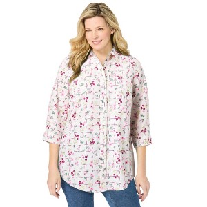 Woman Within Perfect Three Quarter Sleeve Shirt - 1 of 4