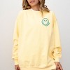 Simply Sage Market S.W.Smiley Embroidered Simple Wink Bold Garment Dyed Sweatshirt - 3 of 4