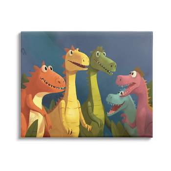 Stupell Industries Happy Dinosaur Friends Canvas Wall Art