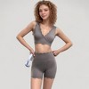 Anna-Kaci Active Women's Scalloped High Waist Athletic Shorts with Soft Stretch Fabric and Seamless Waistband - 4 of 4