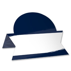 Big Dot of Happiness Navy Blue Elegantly Simple - Guest Party Favors Tent Buffet Card - Table Setting Name Place Cards - Set of 24 - 1 of 4