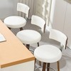 Bekrvio 26" Swivel Counter Height Bar Stools, Faux Leather Upholstered with Back, Walnut Wood Legs, Mid Century Kitchen Island Counter Chairs - 2 of 4