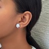 Adornia Tarnish Resistant Silver Plated Mother of Pearl 5-Leaf Clover Stud Earrings - 2 of 4
