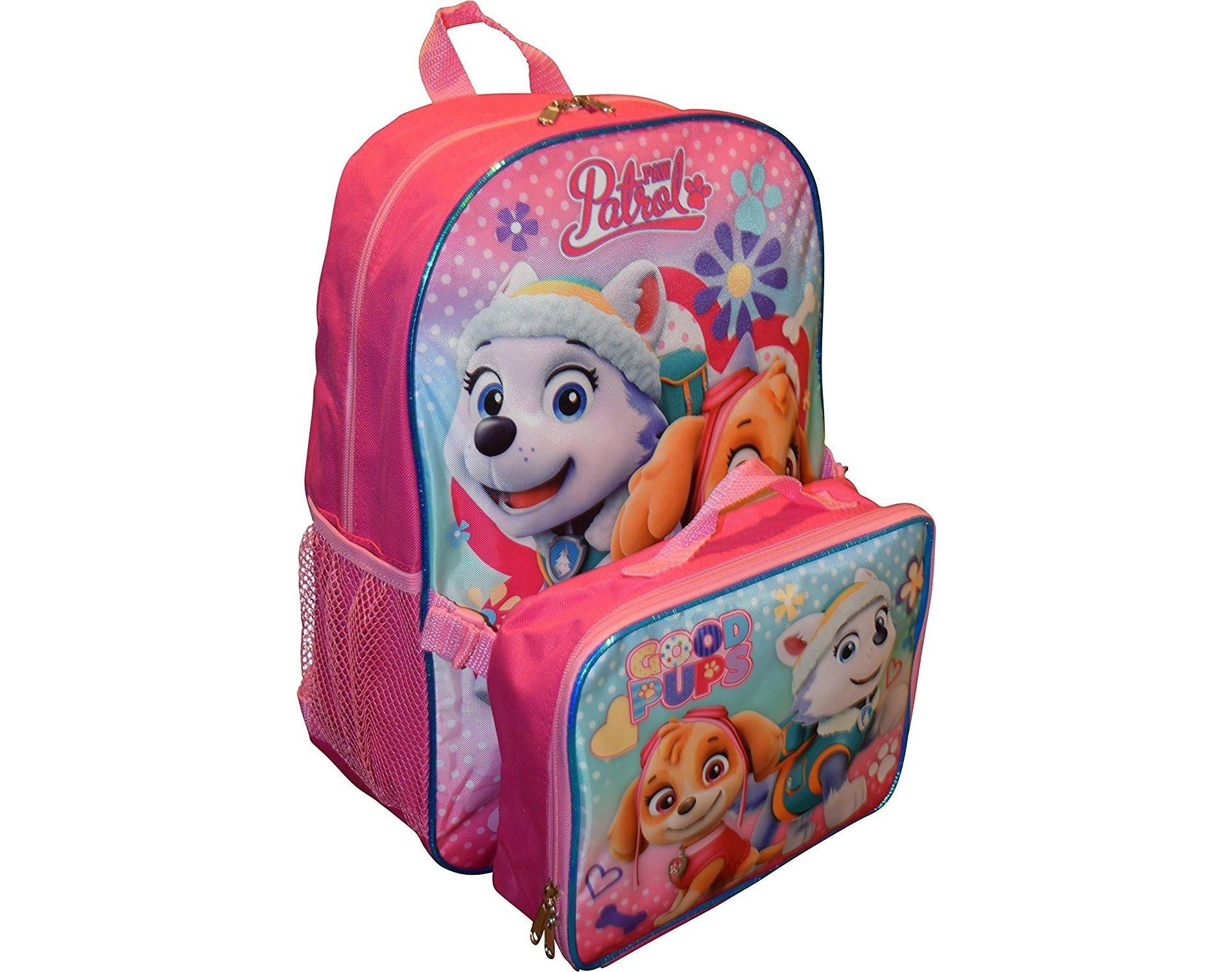 Paw Patrol Girls 15 Inch Backpack with Lunch Kit - Skye and Everest to the Rescue
