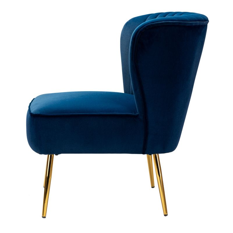Quentin Velvet Accent Side Chair with Golden Metal Base | Karat Home, 5 of 17
