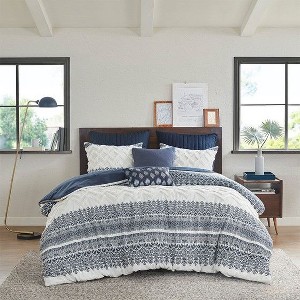 NicBex Farmhouse Cotton Comforter Set Cozy Bedding Set, Duvet Cover Set with Chenille Tufting Bedding Comforter Sets, 1 Duvet Cover, 2 Pillow Shams - 1 of 4