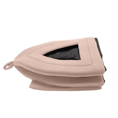 Small Beige Buff Fleece Pet Tent with Removable Cushion