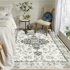 Washable Oriental Rug - Waterproof floral design with stain-resistant non-shedding construction - 2 of 4