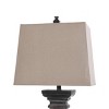 Square Candlestick Moulded Table Lamp Black - StyleCraft: Polyresin Base, Linen Shade, 3-Way Rotary Dimmer Switch - 2 of 4