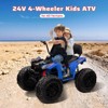 Red 24V Kids Ride On ATV 4WD Electric Quad Vehicle With Dual Motors Large Battery Bluetooth Music Led Lights Full Metal Suspension Eva Tires And Adju - 2 of 4