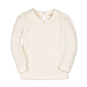 Hope & Henry Girls' Organic Long Sleeve Knit Top with Woven Collar, Kids - 1 of 4