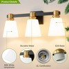 POWLIG 22-in 3-Light Black&Gold Modern Dimmable Vanity Light with Cone Milk White Glass Shade Suitable for Bathroom Living Room - 4 of 4