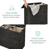 Best Choice Products Large Natural Water Hyacinth Double Laundry Hamper Basket w/ 2 Liner Bags, Handles - 4 of 4