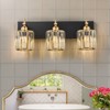 LLHZSY Modern Dimmable Bathroom Vanity Light Crystal Glass Wall Sconce - 3 Light - Black & Gold - 2 of 4