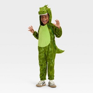 Kids' Dinosaur Halloween Costume Jumpsuit - Hyde and EEK! Boutique™ Green - 1 of 3