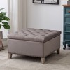 WestinTrends Square Velvet Tufted Storage Ottoman for Living Room Bedroom - 2 of 4