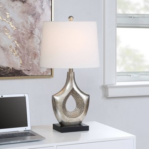 Contemporary Moulded Table Lamp: White Linen Shade, UL Listed - StyleCraft - 1 of 4
