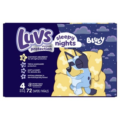 Luvs Platinum Protection Sleepy Nights Baby Diapers, Size 4, 72 Count
