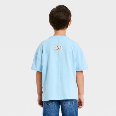 Cat & Jack Boys' Short Sleeve Oversized T-Shirt - Cat & Jack™ Baby Blue L — фото 2
