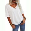Imily Bela Women's Casual V Neck Half Sleeve Oversized T Shirt Solid Color Basic Top - 3 of 4