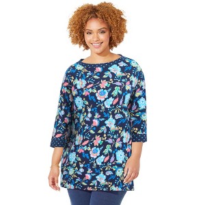 Catherines Women's Plus Size Liz&Me Boatneck Top - 1 of 4