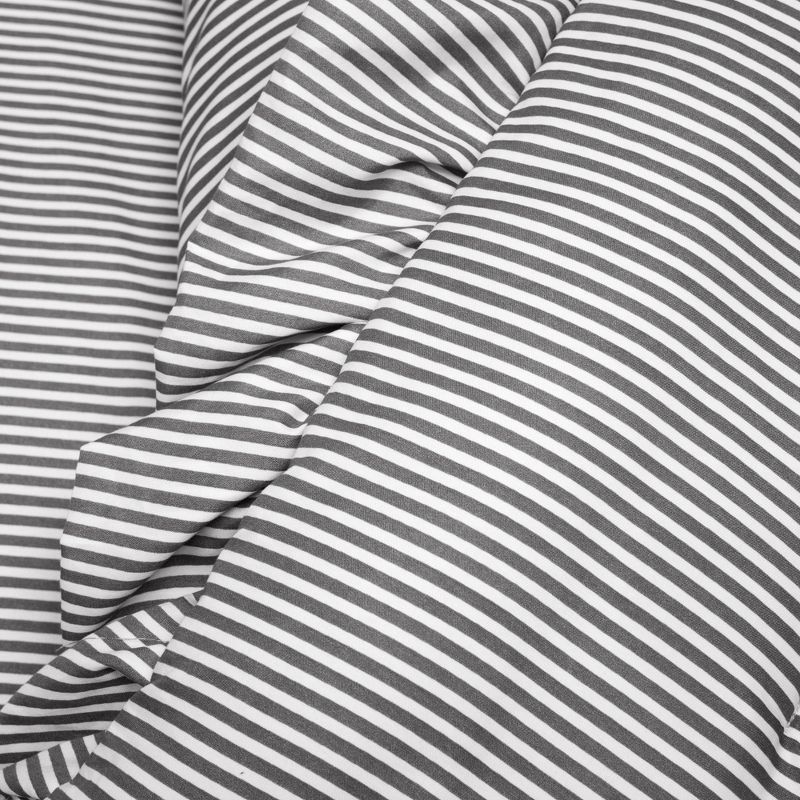 Lush Decor 3pc Reyna Stripe Reversible Comforter Bedding Set Gray/White, 5 of 7