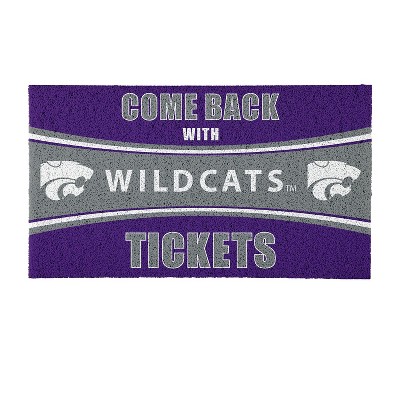 Evergreen Come Back with Tickets Kansas State University 28" x 16" Woven PVC Indoor Outdoor Doormat
