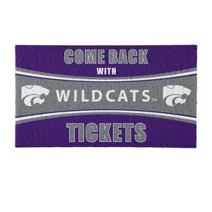 Evergreen Come Back with Tickets Kansas State University 28" x 16" Woven PVC Indoor Outdoor Doormat - 1 of 4