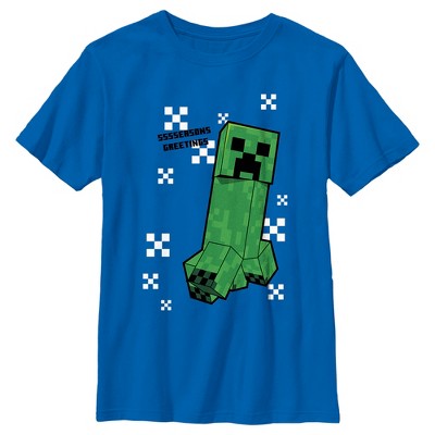 Boy's Minecraft Sssseasons Greetings Creeper T-shirt : Target