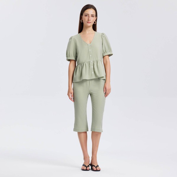 Top Peplum con Escote en V y Manga Abullonada hasta el Codo para Mujer - A New Day™ 2