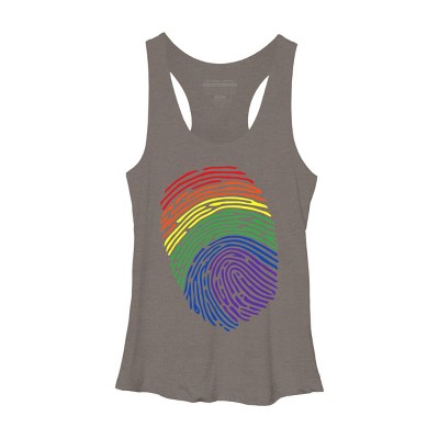 Adult Design By Humans Pride Fingerprint Rainbow Month By SummerFunnyRacerback Tank Top